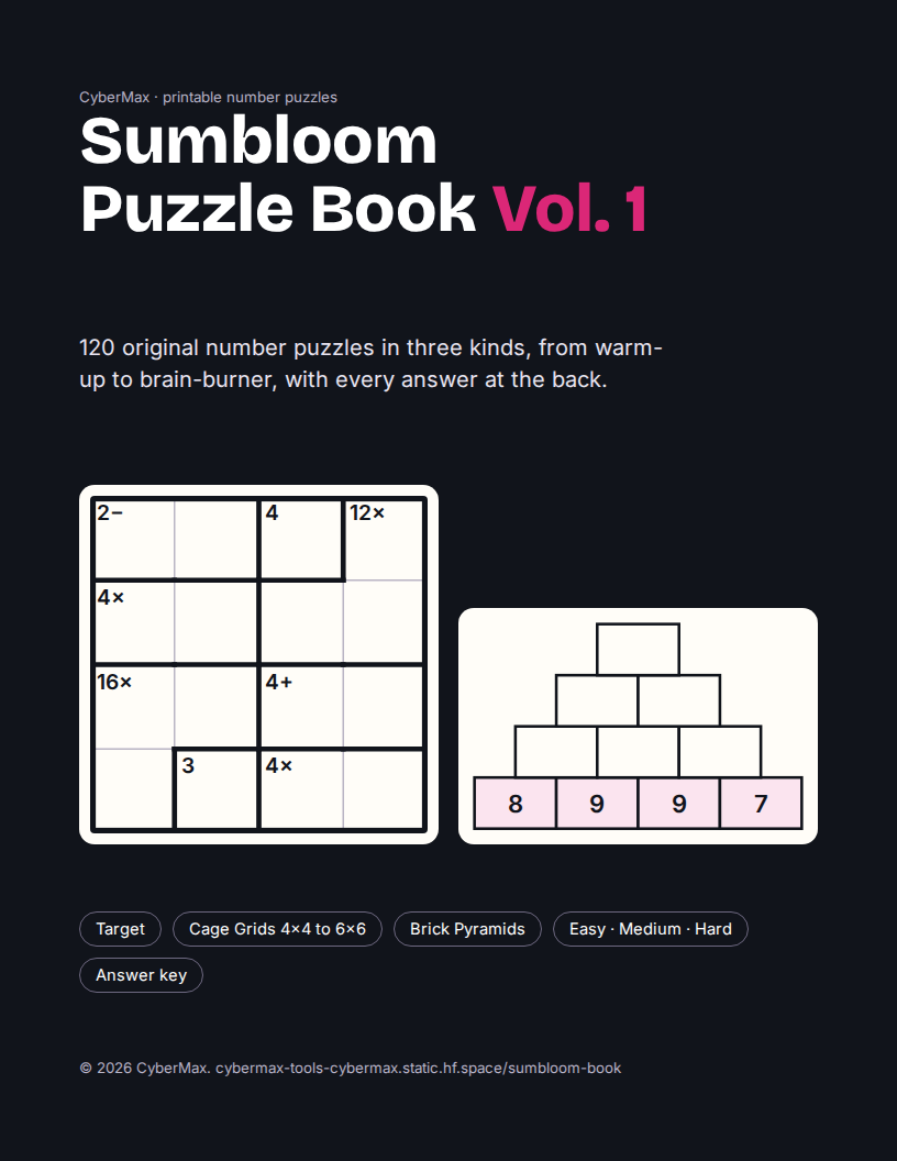 Sumbloom Puzzle Book Vol. 1 cover